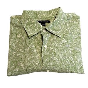 Banana Republic Shirt Mens L Paisley Long Sleeve Button Down Retro 60s 70s Boho